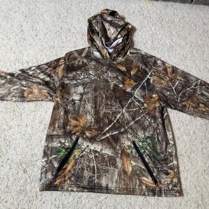 Realtree Edge Camo Hoodie Camouflage Pullover Hunting Outdoors Zipped Pockets